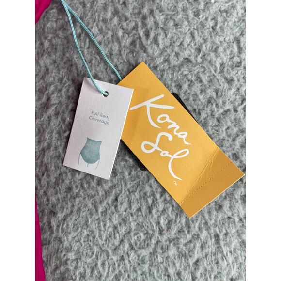 Kona Sol One Piece Swimsuit Womens Medium Pink Padded Asymmetrical One Shoulder - Picture 2 of 8